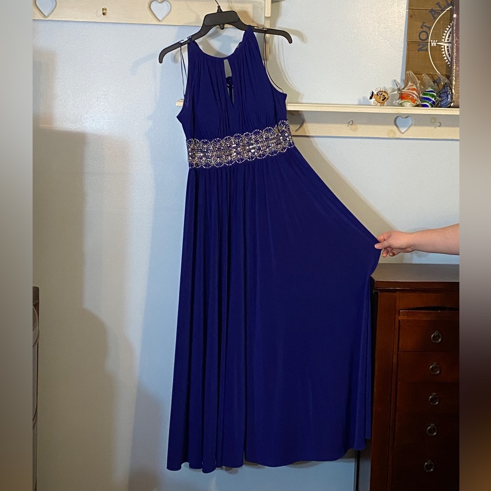 Royal purple sequins prom dress